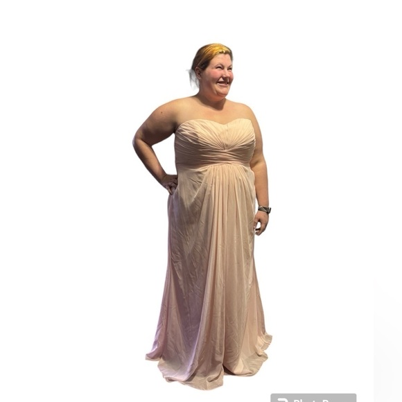 EUC David's Bridal dress size 20 light pink bridesmaid - Picture 4 of 15